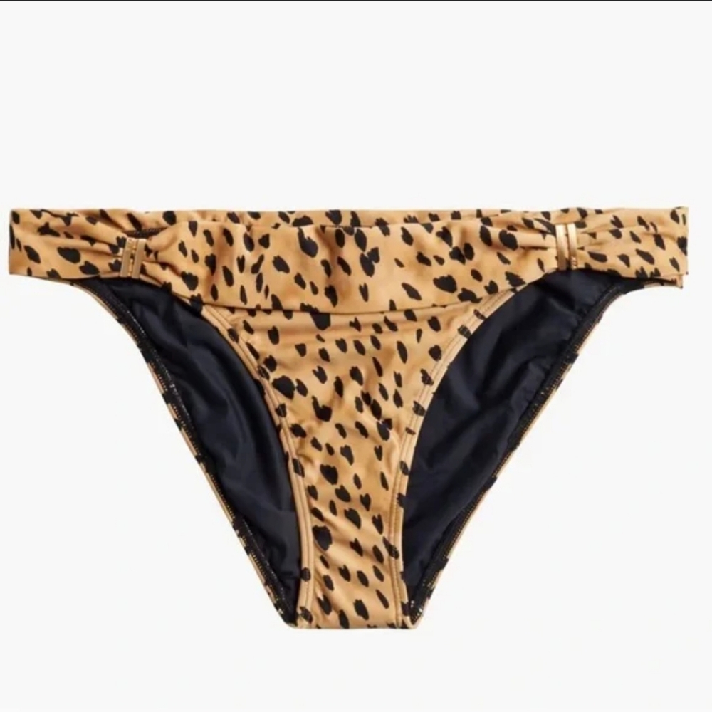 NWOT VIX Paula Hermanny  Embellished Leopard Print Low Rise Bikini Bottoms